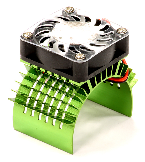 Радиатор с куллером (зеленый) для 750 двигателя Traxxas Summit & Revo