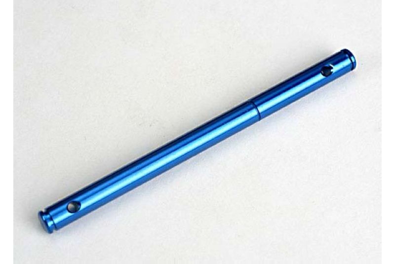 Pulley shaft, front (blue-anodized, light-weight aluminum)