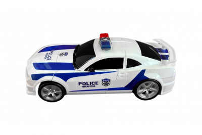 Робот трансформер Полицейский на пульте управления (Световые и звуковые эффекты) Белый