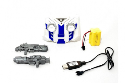 Робот трансформер Полицейский на пульте управления (Световые и звуковые эффекты) Белый