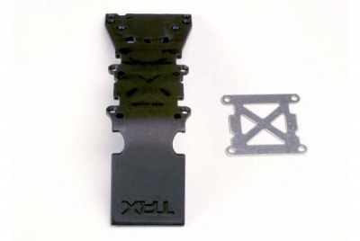 Skidplate, front plastic (black)/ stainless steel plate