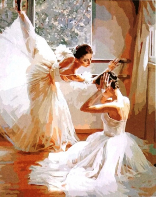 Две балерины. Картина по номерам 40х50