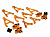 Комплект алюм. рычагов и кулаков (оранжевый) для Traxxas 1/16 Slash VXL и Rally