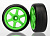 Шины и диски в сборе, assembled, glued (Volk Racing TE37 green wheels, 1.9 Gymkhana slick tires) (2)