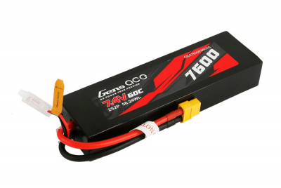 Аккумулятор Gens Ace 7600mAh 7.4V 60C 2S2P Lipo Battery PC с разъемом XT60