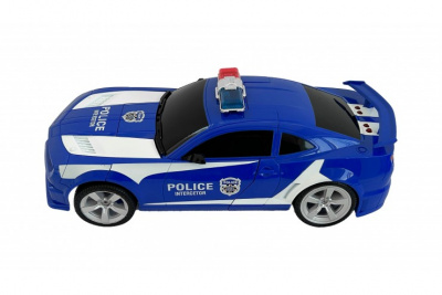 Робот трансформер Полицейский на пульте управления (Световые и звуковые эффекты) Синий