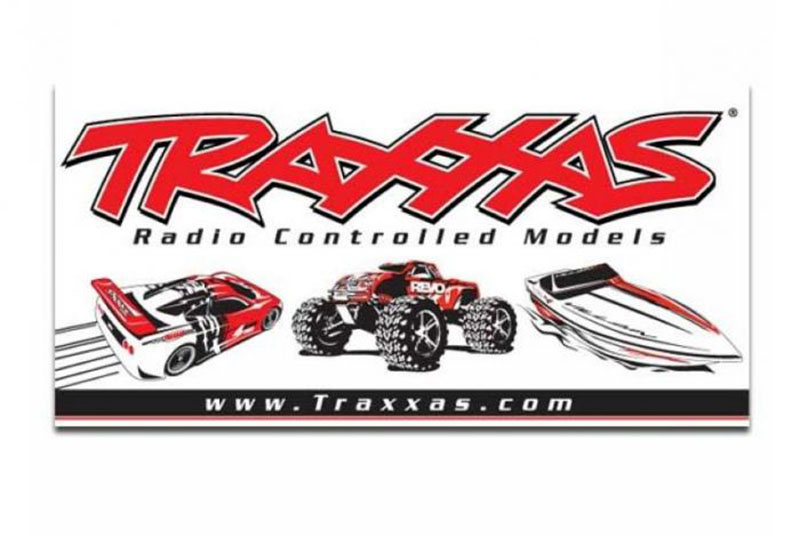 Traxxas racing banner, red & black (4x8 feet)