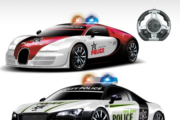 Конструктор - автомобили Bugatti Veyron и Audi R8 Полиция на р/у
