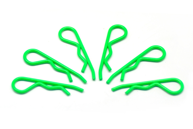 Клипсы крепления кузова 1/8 флуоресцентный зеленый (6шт)