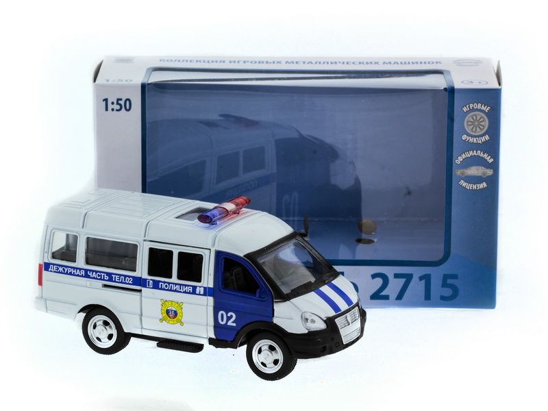 Машина ''АВТОПАНОРАМА'' инерц. ГАЗель (полиция) 1/50, в/к 14,5*8*5,5 см