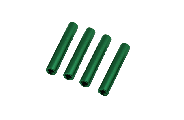 Стойка алюминиевая круглая (d=5 мм) М3 30 мм зеленая 4шт