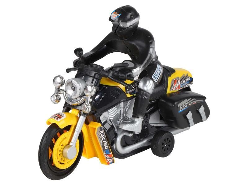 Мотоцикл AUTODRIVE 15см инерц. на бат. со светом и звуком, желтый,  в/к 17,5*14*6,5, ,