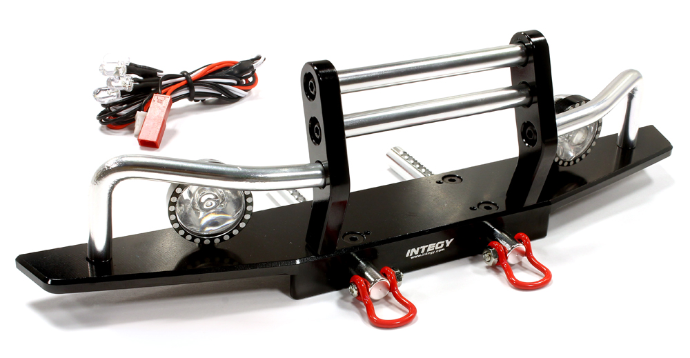 Передний бампер с LED (черный) для Axial SCX-10, Dingo, Honcho
