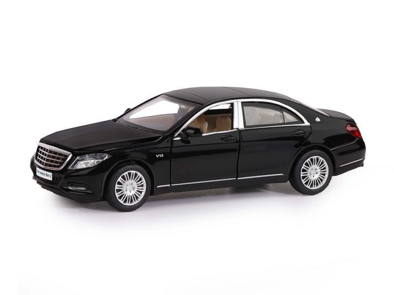 Машина ''АВТОПАНОРАМА'' Mercedes-Benz S600, черный, 1/32, свет, звук, инерция, в/к 17,5*13,5*9 см