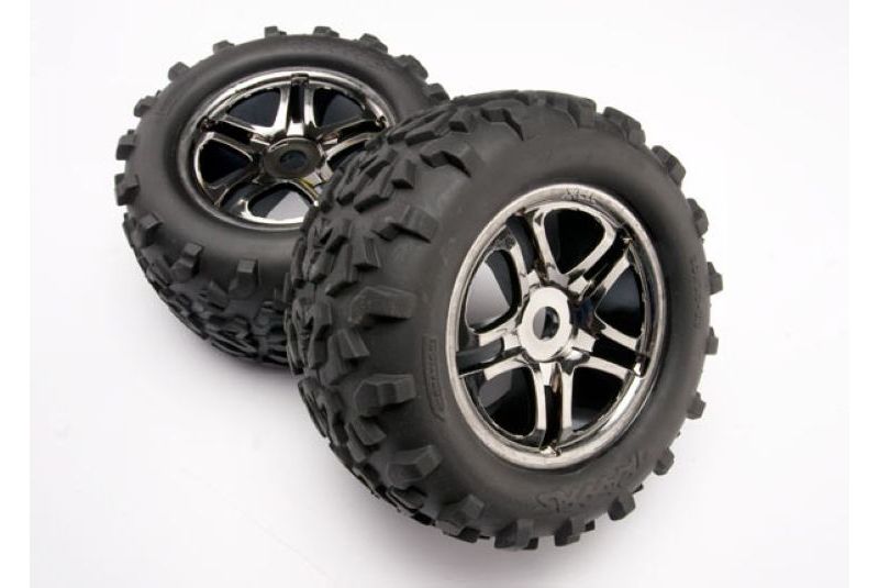 Tires & wheels, assembled, glued (SS (Split Spoke) black chrome wheels, Maxx tires (6.3'�