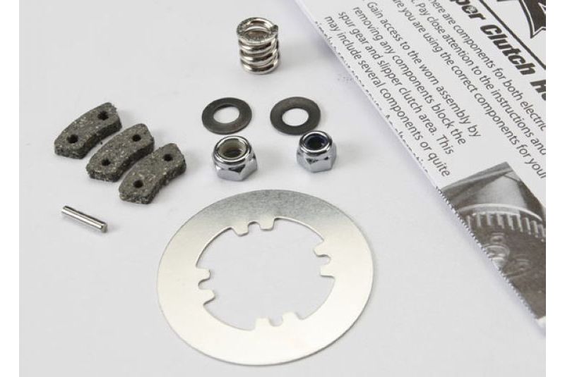 Rebuild kit, slipper clutch (steel disc/ friction pads (3)/ spring (2)/ 2x9.8mm pin/ 5x8mm MW/ 5.0mm