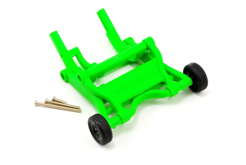 Wheelie bar, assembled (green) (fits Stampede, Rustler, Bandit series)