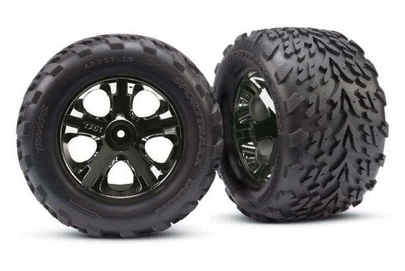 Tires & wheels, assembled, glued (2.8'') (All-Star black chrome wheels, Talon tires, f