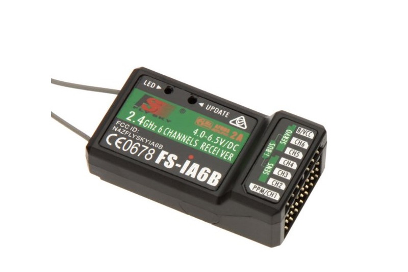 6-канальный приемник FlySky IА6B 2.4 ГГц (для i4, i6, i10, питание 4 - 8.4 В)