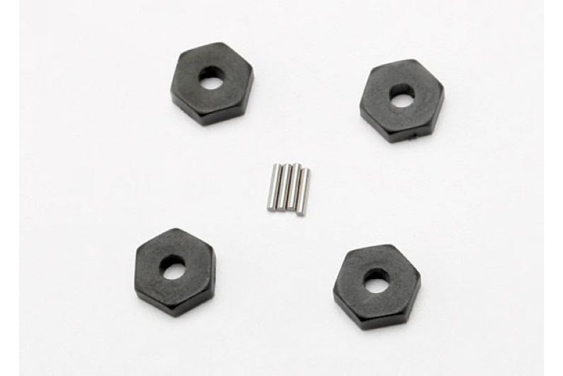 Wheel hubs, hex (4)/ axle pins (1.5x8mm) (4)