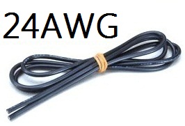 24AWG 80/0.06 OD1.8MM черный (1метр)