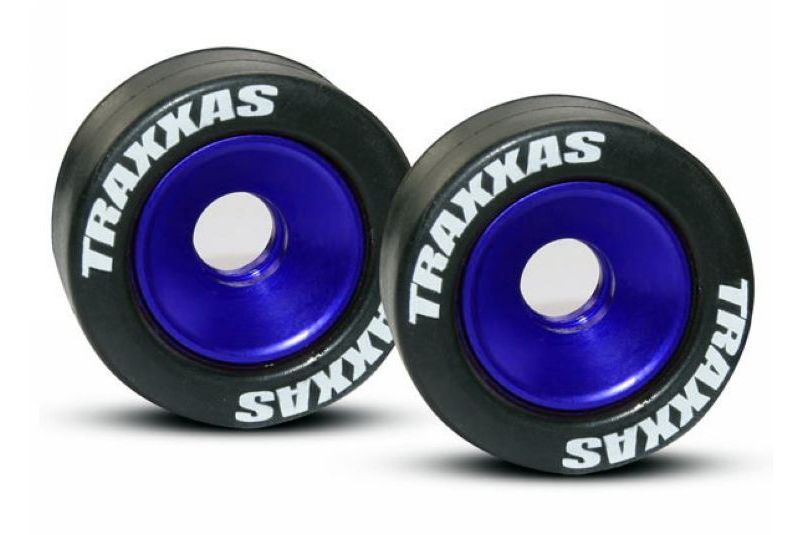 Алюминиевые колесики с покрышками для устройства антиопрокидывания, синие, 2шт.