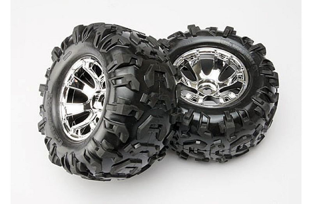Tires & wheels, assembled, glued (Geode chrome wheels, Canyon AT tires, foam inserts) (2) (use w