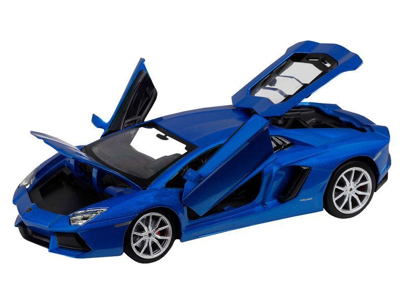 Машина АВТОПАНОРАМА Lamborghini Aventador Coupé, 1/24, синий, свет, звук, в/к 24,5*12,5*10,5 см