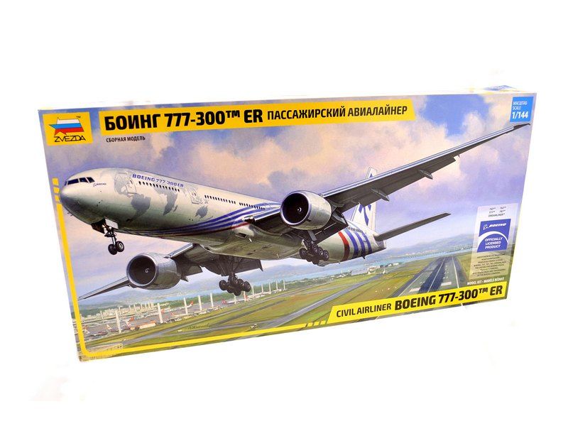 Сборная модель. Пассажирский авиалайнер Боинг 777. 1/144