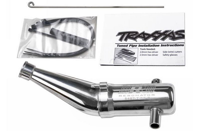 Tuned pipe, Resonator, R.O.A.R. legal (aluminum, double-chamber) (fits Maxx vehicles with TRX Racing