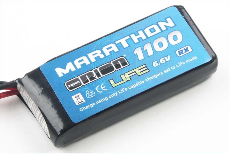 Marathon Life Standard RX Pack Team Orion LiFe 6,6В(2s) 1100mAh 30C Soft Case BEC/JST