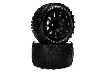 Покрышка и колёсный диск перед/зад Six Pack MT Belted  2.8'' (2шт.) (чёрные)