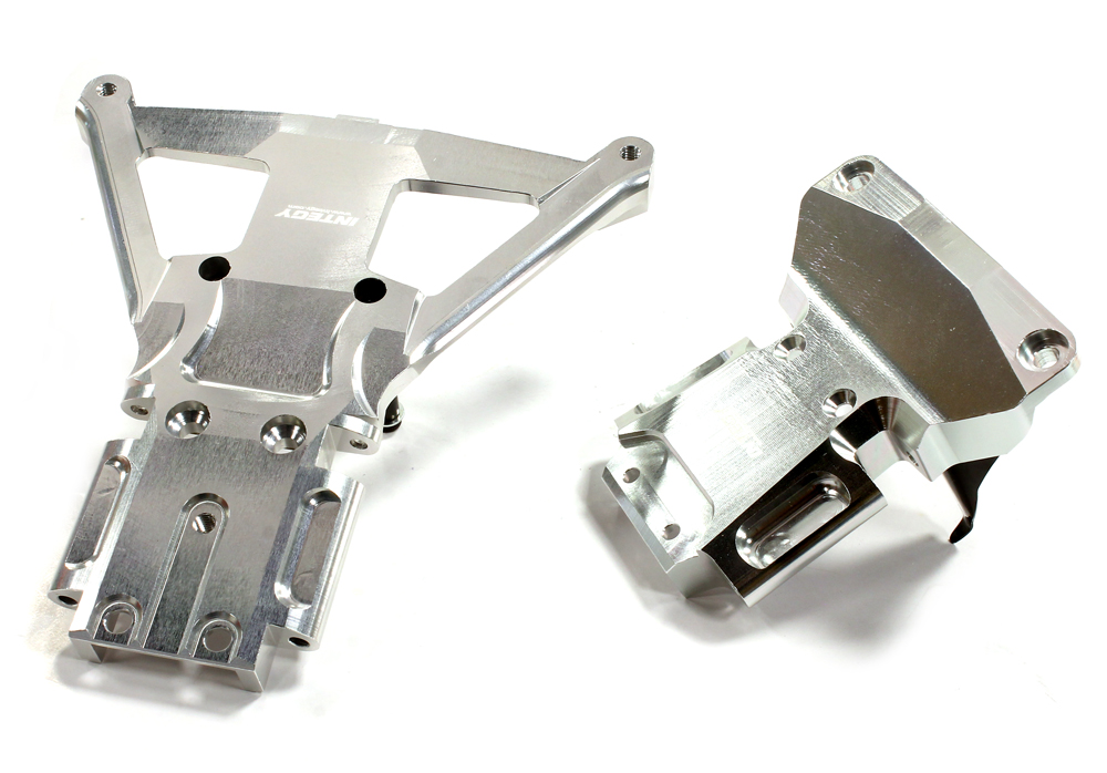 Передний и задний булхеды (серебр) Traxxas Slash 4X4 LCG шасси