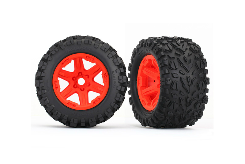 Tires & wheels, assembled, glued E-Revo 2.0