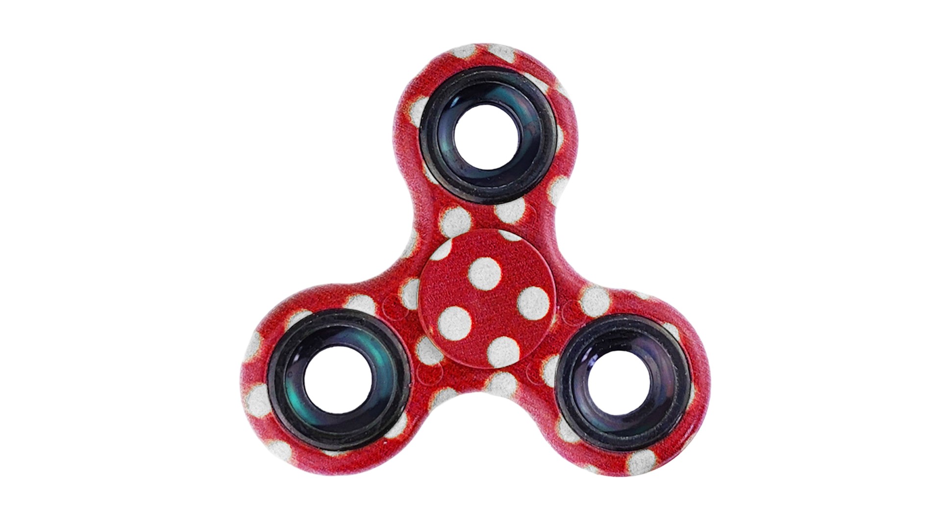 Спиннер DK-3-RED Бордовый в Белый Горошек