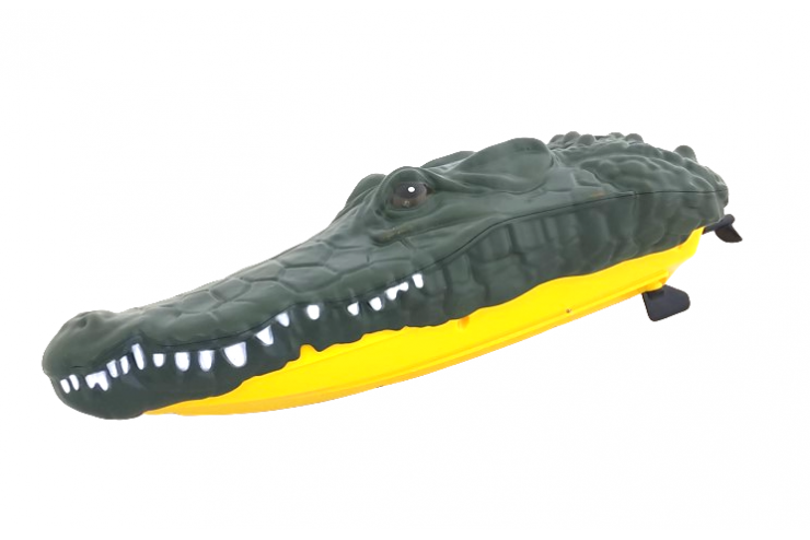Радиоуправляемый катер крокодил 2 в 1 Желтый