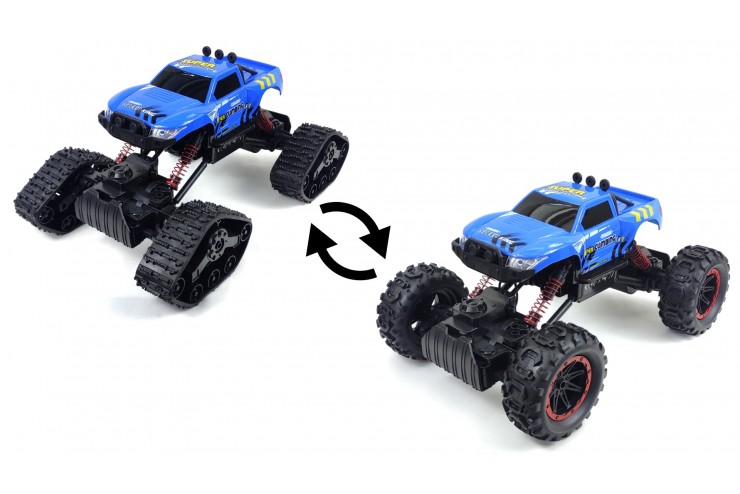 Джип внедорожник на пульте управления 2 в 1 (Колеса и гусеницы в комплекте) Синий