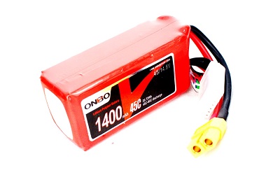 Аккумулятор ONBO 1400 mAh 4S 14.8V 45C LiPo XT60
