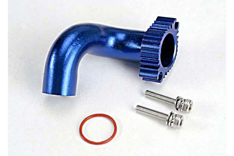 Header, blue-anodized aluminum (for rear exhaust engines only) (TRX 2.5, 2.5R, 3.3)