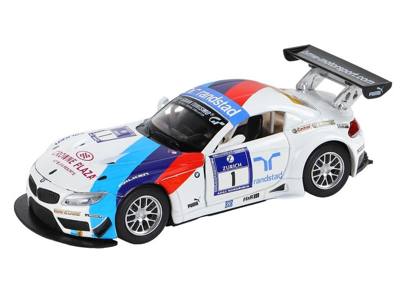 Машина ''АВТОПАНОРАМА'' BMW Z4 GT3, белый, 1/32, свет, звук, инерция, в/к 17,5*13,5*9 см