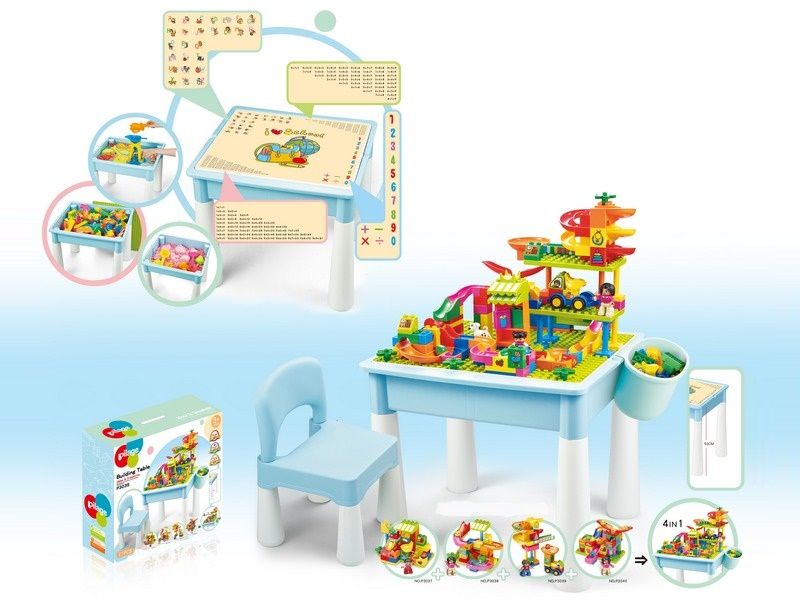 Стол для детского конструктора Pilage и комплект деталей 4 в 1