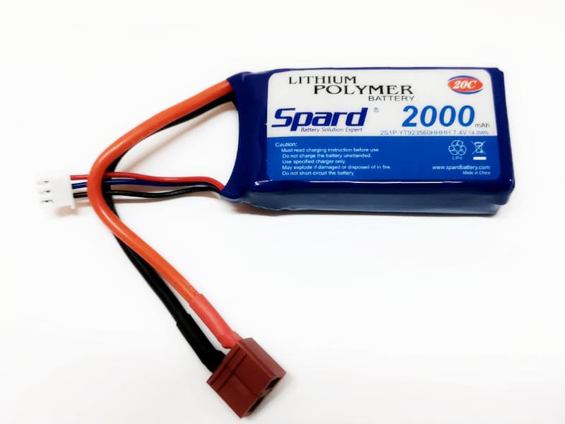 Аккумулятор Li-Po Spard 2000mAh, 7,4V, 20C, T‐plug