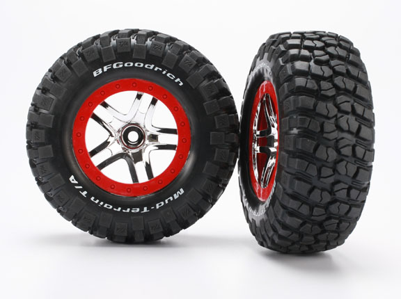 Tires & wheels, assembled, glued (S1 ultra-soft, off-road racing compound) (SCT Split-Spoke chro