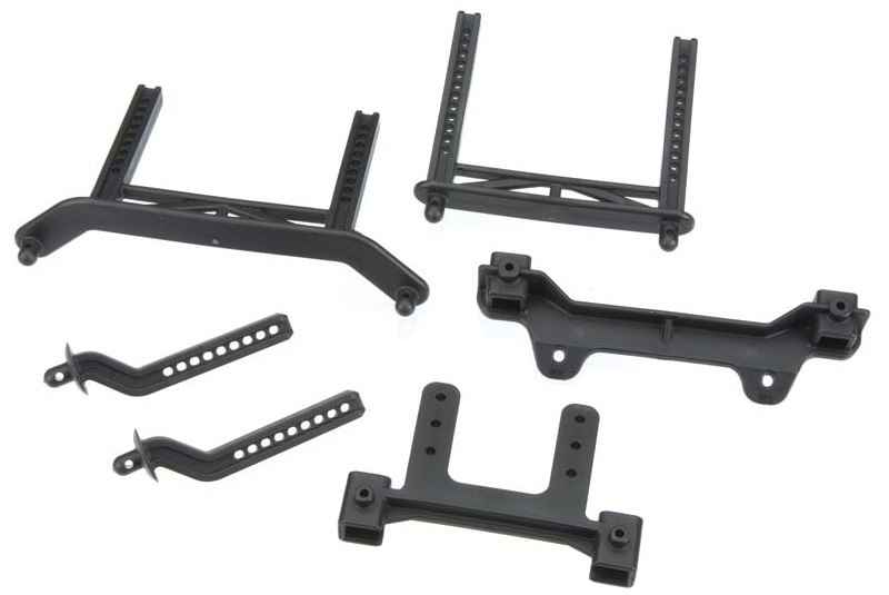 Body mounts, front & rear/ body mount posts, front & rear (adjustable)/ 2.5x18mm screw pins