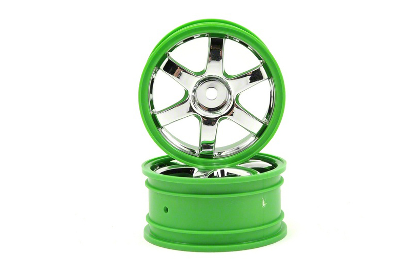 Wheels, Volk Racing TE37 (chrome/green) (2)