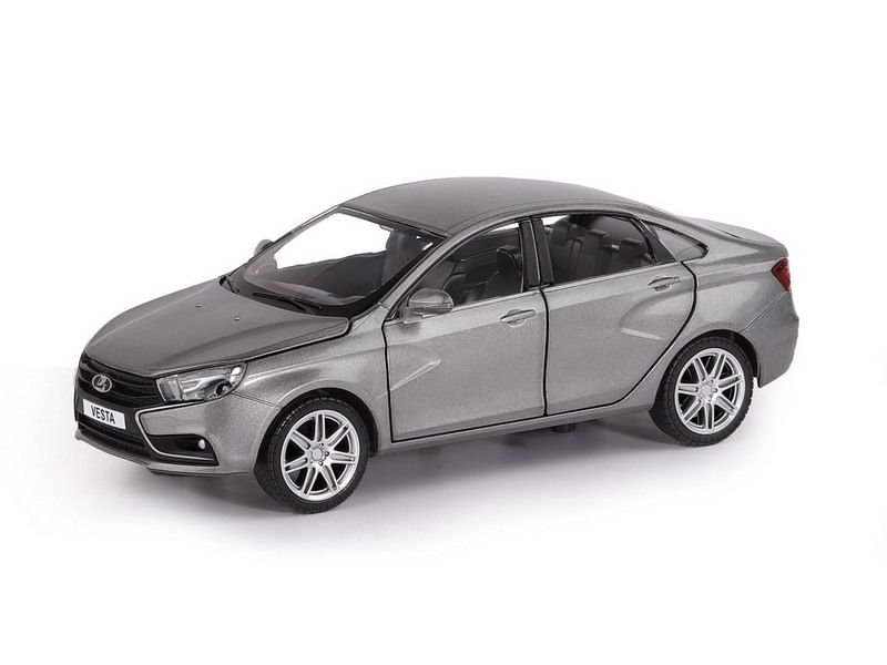 Машина ''АВТОПАНОРАМА'' LADA VESTA седан, 1/24,  серый, свет. звук. эффекты, в/к 24,5x12,5x10,5 см
