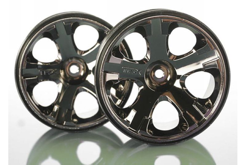 Wheels, All-Star 2.8'' (black chrome) (nitro rear/ electric front) (2)