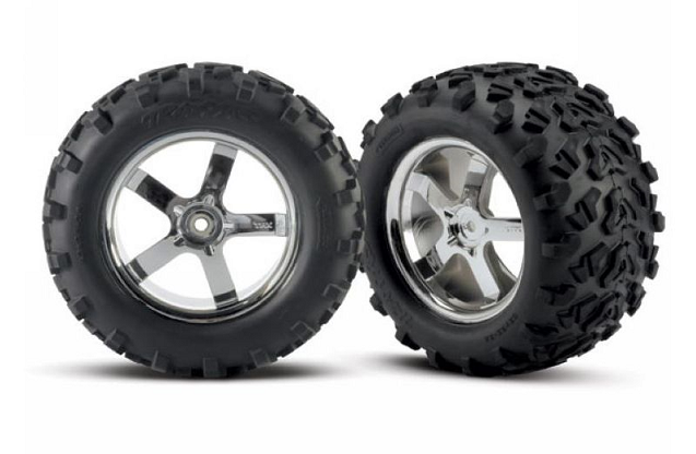Tires & wheels, assembled, glued (Geode chrome wheels, Maxx tires (6.3'' outer diamete