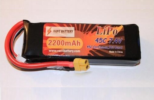 Аккумулятор VANT Li-pol 2200mAh, 45c, 2s1p, XT60/EC3/Deans