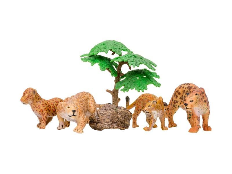Набор фигурок животных MASAI MARA MM201-007 серии Мир диких животных: Семья ягуаров, 6 пр.